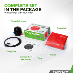Gymnastický míč TUNTURI zesílený 65 cm Červený