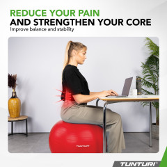 Gymnastický míč TUNTURI zesílený 65 cm Červený